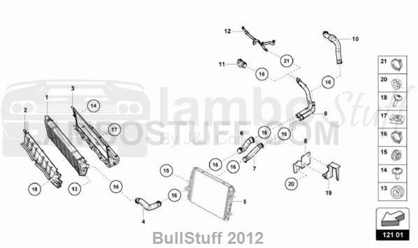 2016 Lamborghini HURACAN ZHONG 600-4 COUPE USA COOLER FOR COOLANT (121.01.00)